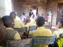 Mrs AMOLOJA addressing the STUDENTS